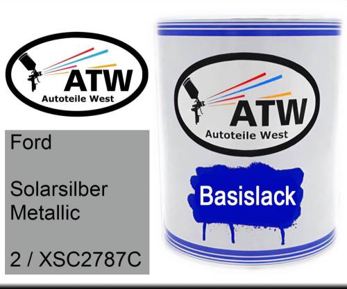 Ford, Solarsilber Metallic, 2 / XSC2787C: 1L Lackdose, von ATW Autoteile West.